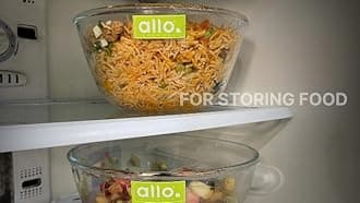 Allo Food Safe Borosilicate Glass Mixing & Serving Bowls for Kitchen, Oven & Microwave Safe Bowls, Dishwasher and Freezer Safe Bowl, 3600ML, Transparent