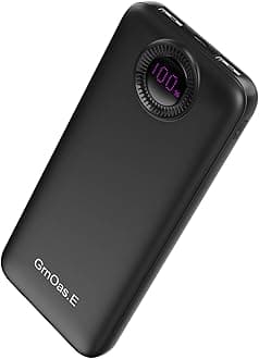 10000mAh Dual USB Portable Charger Power Bank, USB-CIN&Out External Battery Pack Phone Charger Compatible with iPhone,Android,Heating Hoodies,Vests and Some Smart Wear and etc,Dark Black