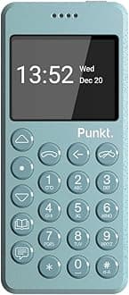 Punkt. MP02 4G LTE Minimalist Mobile Phone - Unlocked Cell Phone with Nano-SIM, Wi-Fi Hotspot, 2GB RAM+16GB Storage, Bluetooth, Digital Security, Multiband - Light Blue