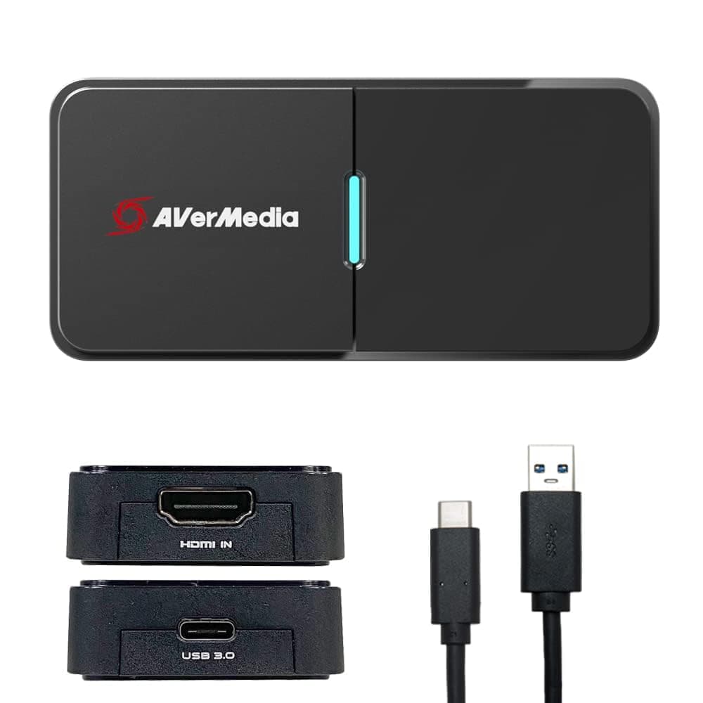 AVerMedia Live Streamer Cap 4K-Broadcast Live, Vlog or Record via Action Cam, Camcorder, DSLR or Mirrorless Camera in 1080p60 or 4K 30fps, HDMI Video Capture Card, USB 3.0 (BU113)