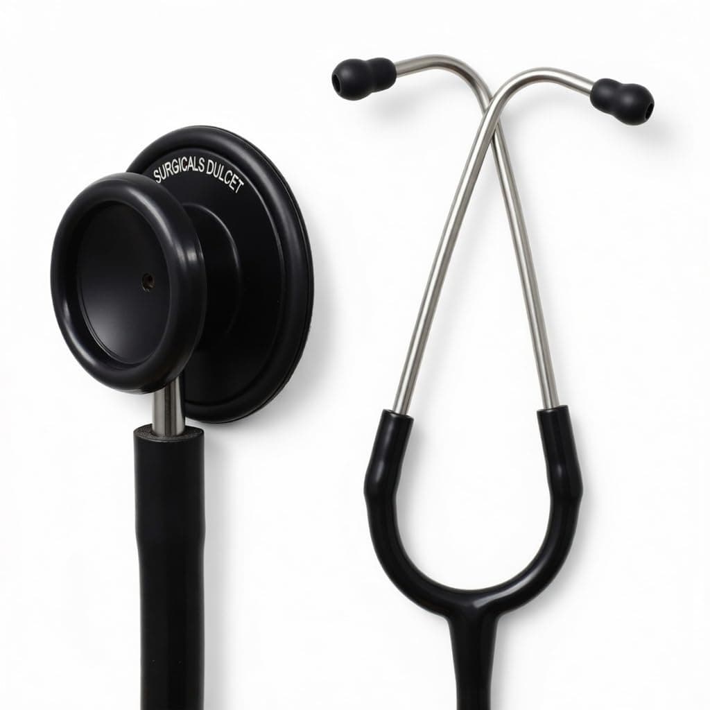 IS IndoSurgicals Dulcet Black Stethoscope for Doctors and Medical Students