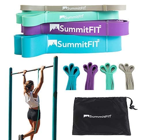 Pull Up Assist Bands - SummitFIT, Colorado USA - Mobility Bands, Pull-Up Assistance Bands, Stretch Resistance Bands, Powerlifting Bands, Workout Bands, Set of 4