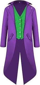 Renaissance Steampunk Tailcoat Halloween Costumes for Boys, Medieval Pirate Vampire Victorian Jacket Frock Coat Kids