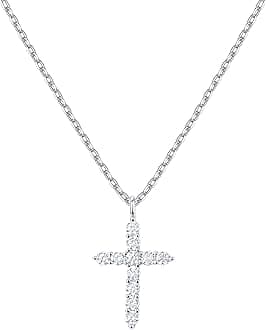 PAVOI 14K Gold Plated Cross Necklace for Women – Cross Pendant with Cubic Zirconia - Gold Necklaces for Women - Trending Fashion Jewelry