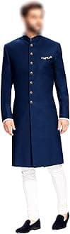 Indian Jodhpuri Achkan Suit for Men Wedding Sherwani Partywear bhandgala Outfit in Blue Cotton