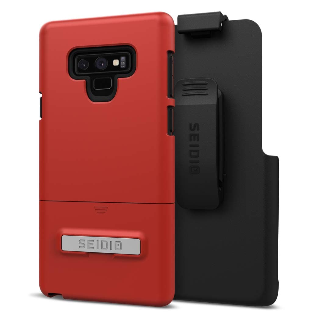 Surface Case and Holster Combo with Kickstand for Samsung Galaxy Note 9 (Dark Red/Black)