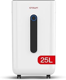 Crownline Dehumidifier, 25L/Day, Digital Humidity Display, Auto Drainage option, Sleep Mode, Washable Filters, 24H Timer, Continuous Dehumidification, Rotatable Wheels for Easy Mobility | MD-395