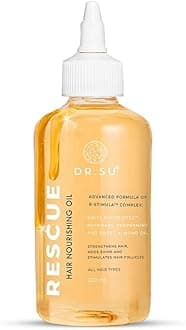 Dr.Su Rescue Hair Oil Rosemary, Peppermint & Sweet Almond for Deep Nourishment Reduces Hair Fall Non-Greasy & Fast-Absorbing For Strong, Healthy Hair Unisex 200 ml (Pack of 1)
