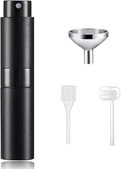 SONGQEE 8ml Travel Atomiser Refillable, Mini Refillable Spray Bottle, Upgraded Perfume Atomizer Pod and Refill Pump for Outdoor Traveling (Black)