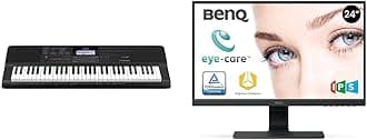 CasioCT-X700C5 Full Size High-Grade Touch Response Keyboard in Black & BenQ GW2480 60.5 cm (23.8 inch) LED Monitor (Full HD, Eye-Care, IPS Panel Technology, HDMI, DP, Speaker) Black