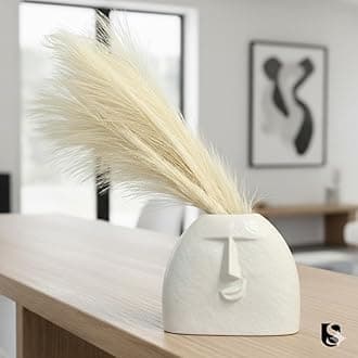 URBAN SENSE | Modern Decorative Face Ceramic Vase for Home Décor | Centerpieces | Kitchen | Office or Living RoomCeramic Flower Pot | (Cheerful Face (White))