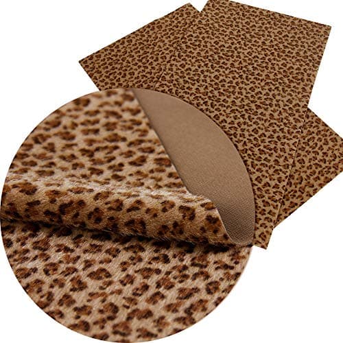 8x13 Inch PU Artificial Leather-Leopard Print Fabric-Leopard Leather Fabric Sheets-Cheetah Leather Sheets for Earring Making-Velvet Leather Sheets-Synthetic Leather Fabric for Phone Coverings (Brown)