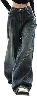 Women Baggy Jeans Mid-Low Waist Boyfriend Streetwear Vintage Jeans Wide Leg Denim Pants