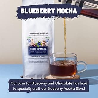 Toffee Coffee Roasters | Blueberry Mocha Coffee | Speciality Blend | 100% Arabica Medium Roast | Notes: Fruity & Blueberry | Grind: Hario V65| Freshly Roasted | 500 g