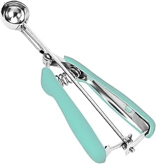 Cookie Scoop, 18/8 Stainless Steel Cookie Scooper, Mini Cookie Scoops for Baking, 1Tsp/5ml/ 0.17oz Tbsp Cookie Dough Scoop, Melon Scooper with Trigger Release, Cookie Scooper for Baking(Mint Green)