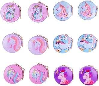 Birthday PopperBirthday Popper Unicorn Theme Keychain with Metalbox (Set of 12) Keyring Key Chain for Your Bike Bags Keys | Boys Girls Birthday Return Gift for Kids of All Age group
