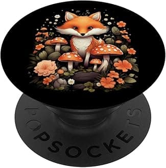 Mushroom Fox Kawaii Cottagecore Aesthetic PopSockets Standard PopGrip