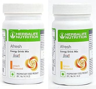 HERBALIFE Afresh Energy Drink - Peach Flavor & Lemon Flavor For Weight Loss Energy Drink (50 g, Peach, Lemon Flavored)