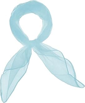 Plain Square Chiffon Neck Scarf For Lady Retro 50s Light Weight