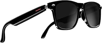 Smart Sunglasses, Audio Bluetooth Glasses for Women Men, Anti UV400 Smart Glasses, Open Ear Speakers and Mic, Voice Assistant, Black