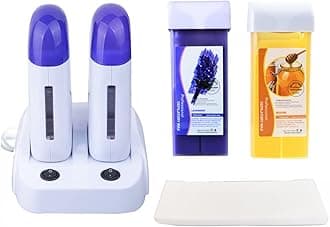 Nynelly Wax Warmer Kit for Hair Removal, Double Depilatory Wax Heater with Heater Base for Hair leg, Armpit, Bikini