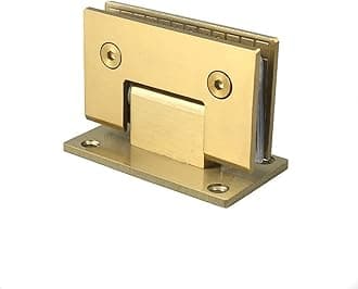 Heavy Duty 90 Degree Glass Door Cupboard Showcase Cabinet Clamp Glass Shower Doors Hinge Replacement Parts Wall-to-Glass (Titanium Gold)