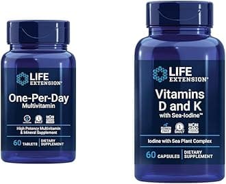 One-Per-Day Multivitamin – Packed with Over 25 Vitamins, Minerals & Plant Extracts & Vitamins D and K with Sea-Iodine, Vitamin D3, Vitamin K1 and K2, Iodine