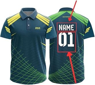 Dika Sports Custom Sports Cricket Jersey Customise t-Shirt for Men Personalised Name | 2 Year to 5XL
