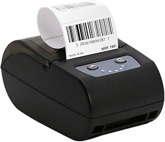SHREYANS 58mm Label Printer (2 in 1) - Thermal Label & Receipt Printer (50x30 Label Combo) Free 250 Labels | Can be Used to Print Product Name Tags Barcode (Colour Black (Without Adapter)