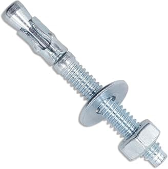 1/4" x 2-1/4" Wedge Anchor, Concrete Anchors Zinc Plated, Heavy Duty Expansion Bolt Fasteners for High Strength Concrete Bricks/Blocks, Natural Stone, 20 PCS