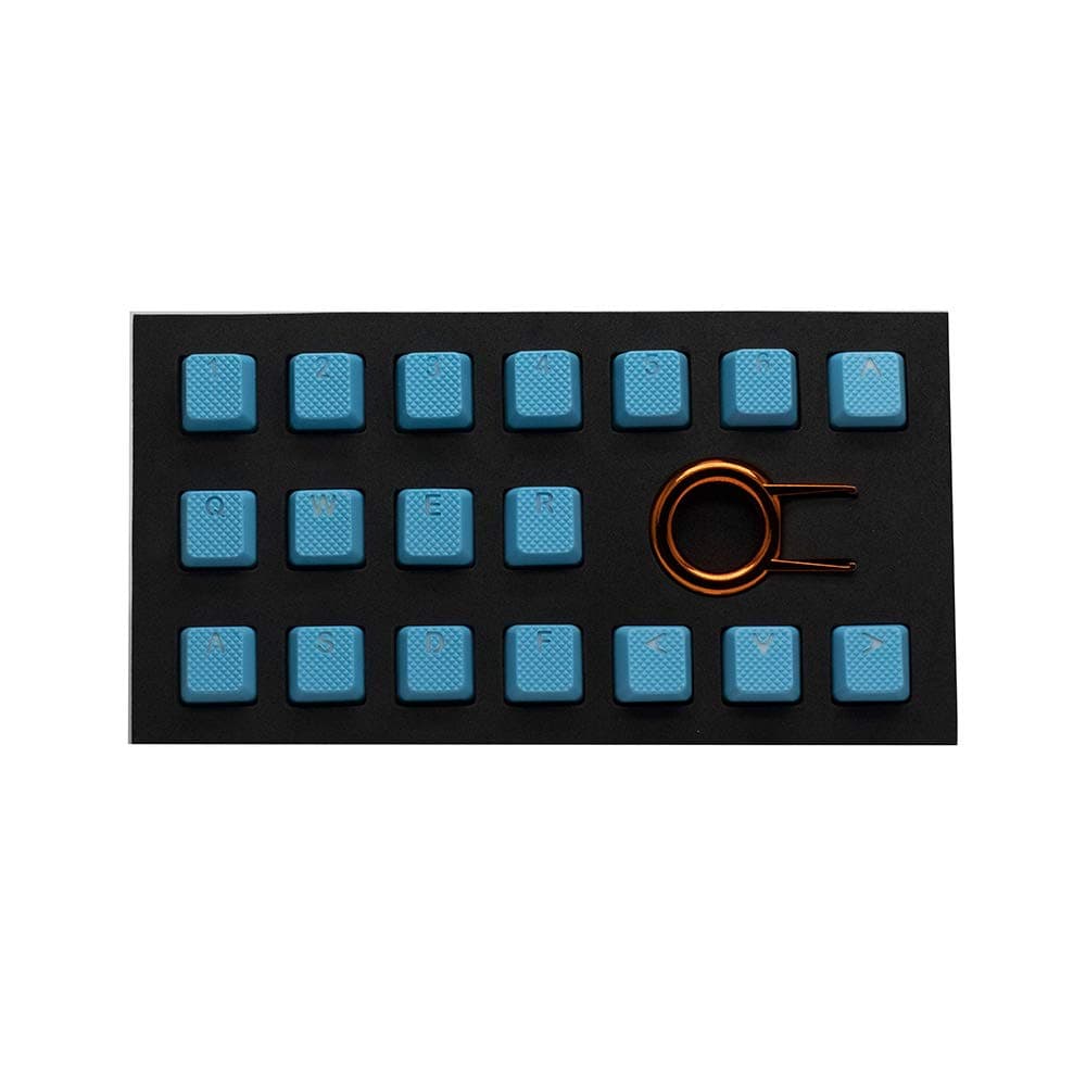 Taihao Rubber Keycap Set (18) - Neon Blue