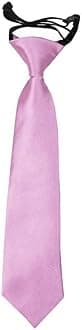 DQT Plain Satin Easy to Wear Elastic Pre-tied Tie for Boys (2-7 Years Old)