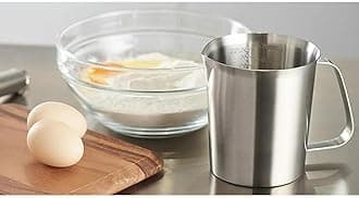 CURTA 18/8 Stainless Steel Measuring Cup with Handle and Pour Lip, Metal Pitcher with Oz and ML marking, 24OZ/700ML- 3 Cup), Heavy-Duty Pitcher