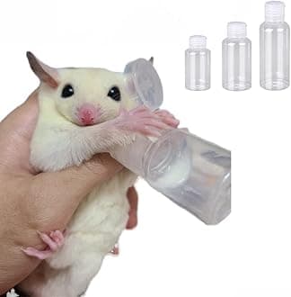 3 Pack Sugar Glider Nursing Bottle - Plastic Milk Feeding Bottle with Flip Cap Pet Nursing Kit Water Feeder Pill Shooter Dispenser for Newborn Small Animal Squirrel Hamster Rabbit (3)