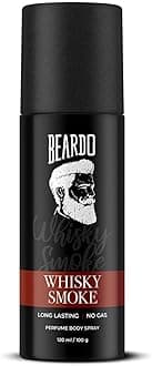 Beardo Whisky Smoke Perfume Body Spray for Men 120ml | Spicy, Woody - Oudh No Gas Deo for Men Long Lasting | Date night Deodorant | Gift for Husband
