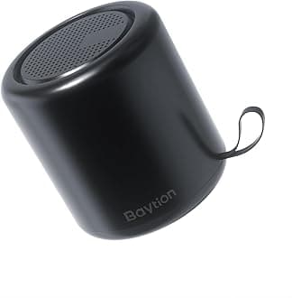 Baytion Portable Bluetooth Speaker, Wireless Stable Bluetooth 5.0 Speakers with HD Sound,TWS Pairing and Hands-free Calling, Waterproof Room Speaker for TV/Car/PC/Outdoor (Black,Volume Control)
