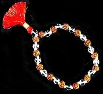 RUDRAKSHA CRYSTAL QUARTZ MEDITATION MALA ~ 28 Prayer Beads on Knotted String