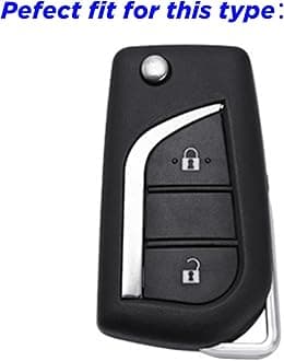 Key Fob Cover for Toyota Yaris: 2 Buttons Key Fob Case Fit for Toyota Aygo Yaris Cross 2011 2012 2013 2014 2015 2016 2017 2018 2019 2020 2021 2022 2023丨Remote Protector丨Fashion Silicone (Black)