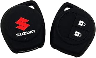 Silicone Car Key Cover for Maruti Suzuki Baleno, Grand Vitara, XL6, Swift, Brezza, Ertiga, Dzire, Celerio, Ciaz, SX4, Ignis, S Presso, S Cross, Fronx 2 Button Key Cover (Black)