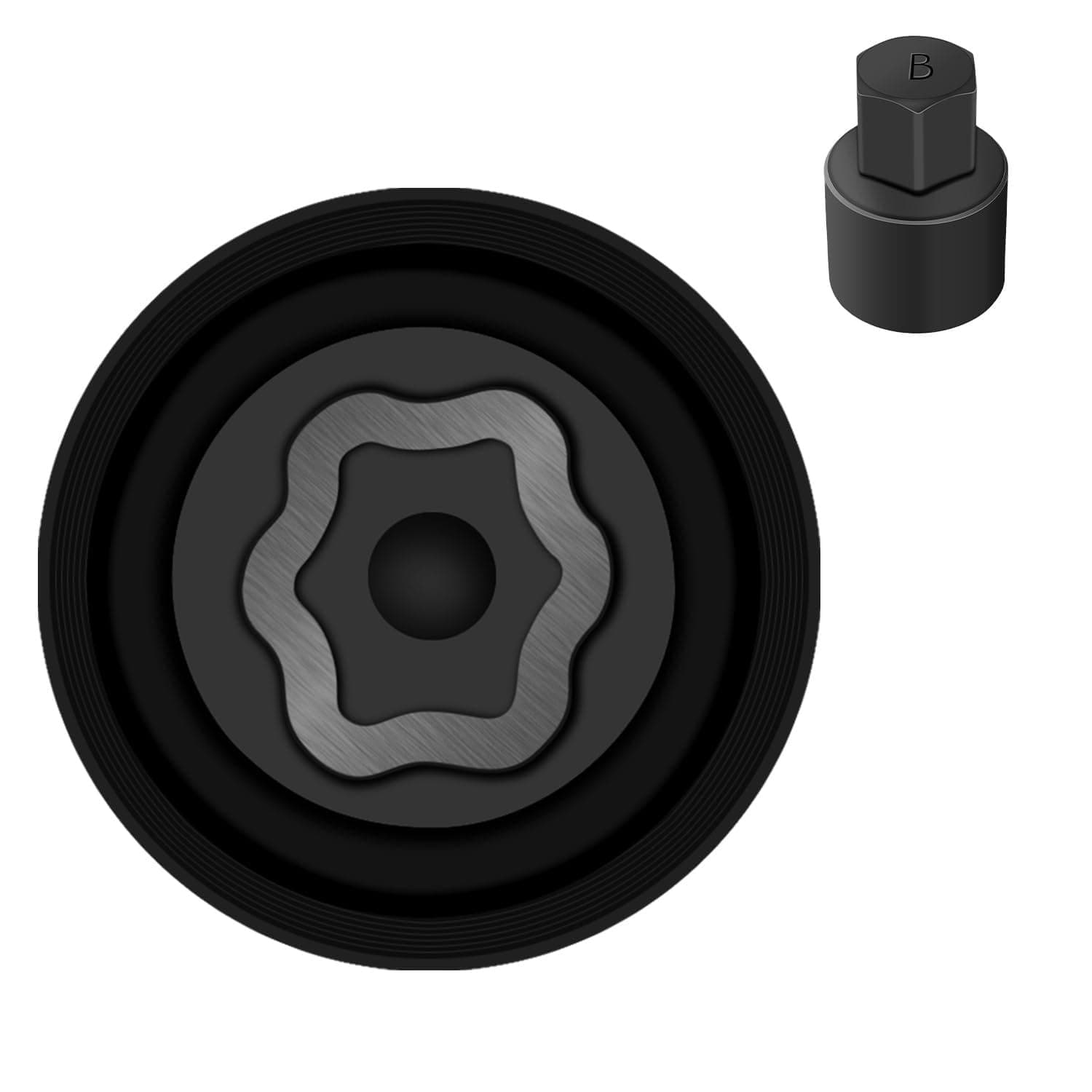 B-Wheel Locking Nut Key Compatible with All Toyota Models, Lexus, Tacoma, Wheel Lock Nut Socket Adapter Set, Wheel Anti-Theft Lug Nut Removal Tool, Anti-Theft Screw Remover