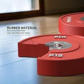 PROIRON Olympic Bumper Plates, 2" Solid Rubber Weight Plates for Barbell Strength Training and Weight Lifting, 5kg 10kg 15kg 20kg 25kg, Single or Pair