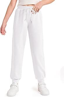 Haloumoning Girls' Sweatpants Soft Athletic Lounge Joggers Kids High Waist Casual Trousers Pants