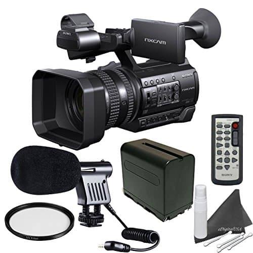 Sony HXR-NX100 w/Starters Bundle: Includes Boom Mic, Spare Battery, UV Filter.