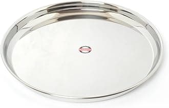 Embassy NP Khumcha/Dinner Plate, Size 14, 31.2 cms (Pack of 2, Stainless Steel)