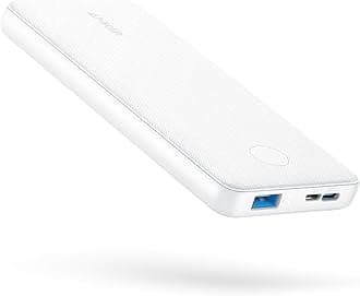 Anker Power Bank(PowerCore 10K), Compact Travel-Ready 10,000mAh Battery Pack with PowerIQ Charging Technology, 5V/3A High-Speed Charging for iPhone, iPad,and More (1, White)