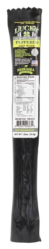 Lucky Beef Jerky Peppered Beef Stick, 1.25 oz