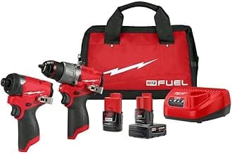 3497-22 For Milwaukee M12 FUEL 12V Cordless Li-Ion 2-Tool Combo Kit w/ 2 Batteries