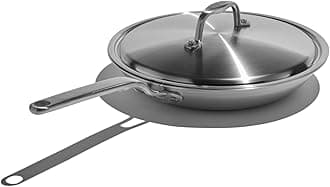 Eater Series 10.5 Inch Frying Pan with Lid | Made in USA | 5-Ply Fully Clad Stainless Steel | Stay Cool Handle Design | Induction Ready & Non-Toxic Pan