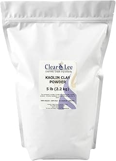 ClearLee Kaolin Clay Cosmetic Grade Powder - 100% Pure Natural Powder - Great For Skin Detox, Rejuvenation, and More - Heal Damaged Skin - DIY Clay Face Mask (5 LB)