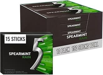 Sugar-Free Gum, Rainspearmint, Pack of 15 Piece, Pack of 10s